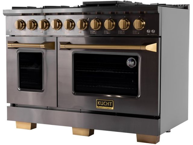 Kucht Gemstone Professional KED Series 48" Titanium Stainless Steel Pro Style Dual Fuel Range-2