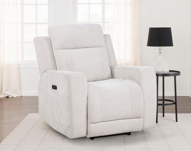 Coaster® Kennett Ivory Upholstered Power Recliner-1