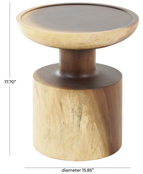 Deco Marche Brown 16'' Side End Accent Table-2