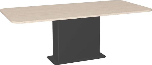 Amisco Customizable Lucarelli 84" Rectangular Dining Table with Radius Corners and 1" White Oak Veneer Top-0