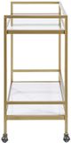 Olliix by Martha Stewart Antique Gold Lionel Two Tier Bar Cart on Wheels-2