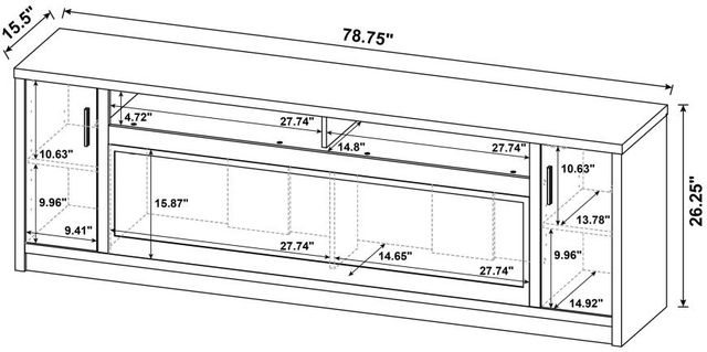 Coaster® Eddy Mango Fireplace Media Console TV Stand-2