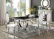 Coaster® Antonie Brown Marble Dining Table with Chrome Base-1