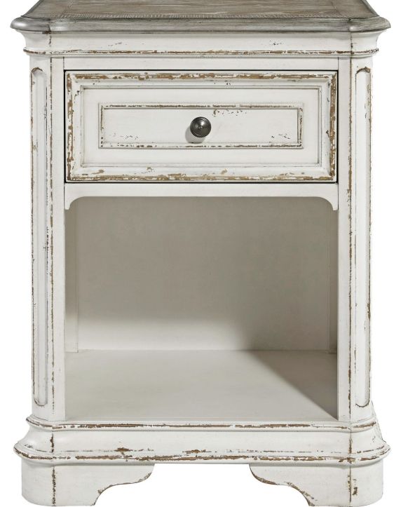 Liberty Furniture Magnolia Manor Antique White/Weathered Bark Nightstand-2