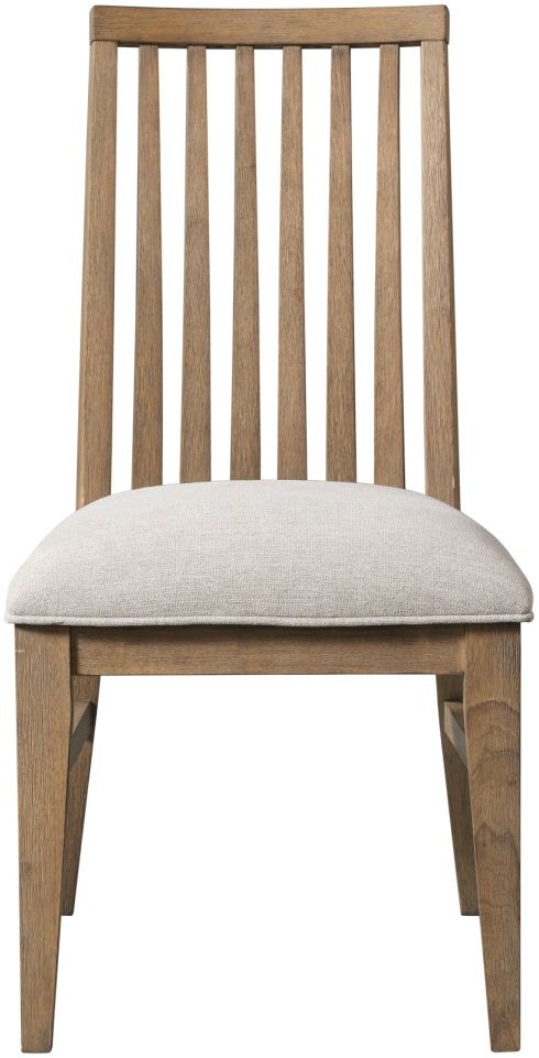 Intercon Landmark Beige/Weathered Oak Slat Back Dining Side Chair-2