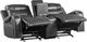 Homelegance® Putnam Gray Manual Double Glider Reclining Console Loveseat-4