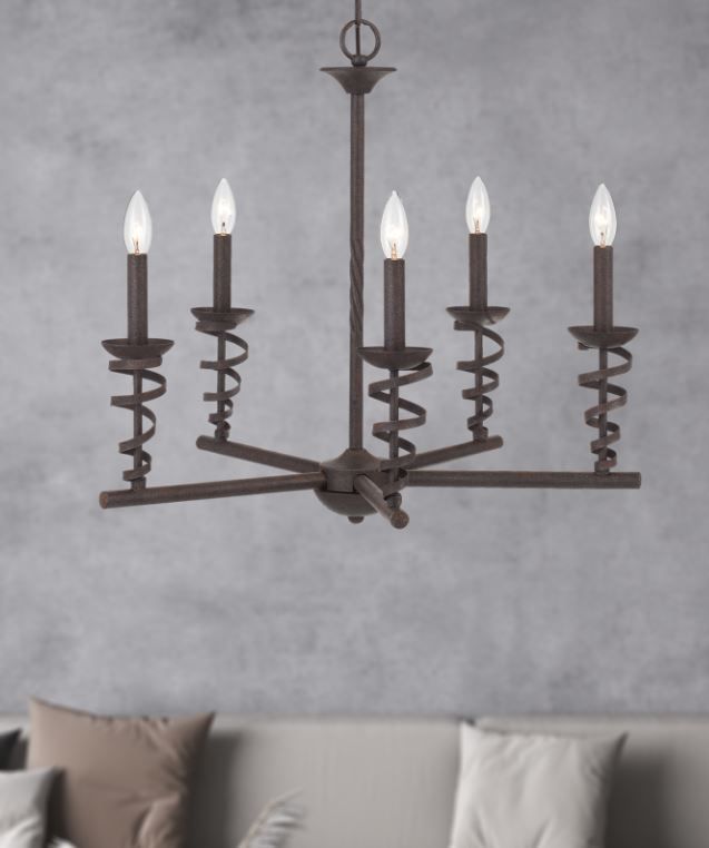 Cal® Lighting & Accessories Forbach Texture black Chandelier-1
