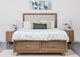 Mako Wood Furniture Brandon Beige/Brown Queen Upholstered Storage Panel Bed-1