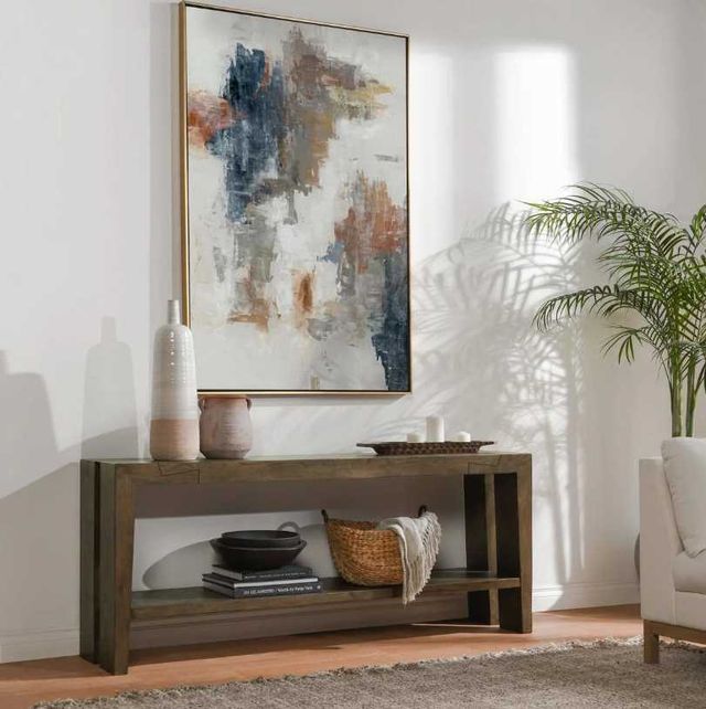Classic Home Troy Suede Brown Console Table-1