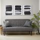 Olliix by Urban Habitat Traveling Road 3 Pieces Black Abstract Printed Canvas with Metallic Foil Set-5