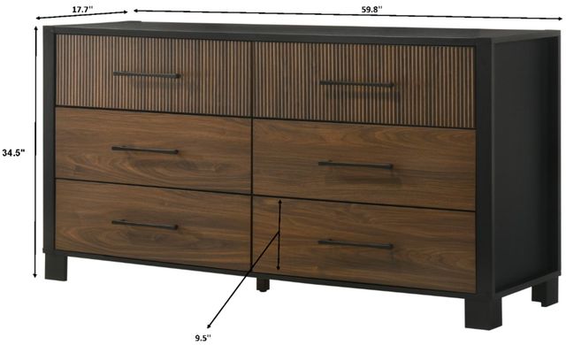 Crown Mark Nemy Black/Brown Dresser-2