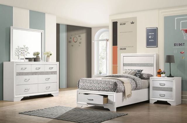 Coaster® Miranda 4-Piece White Twin Storage Bedroom Set-1