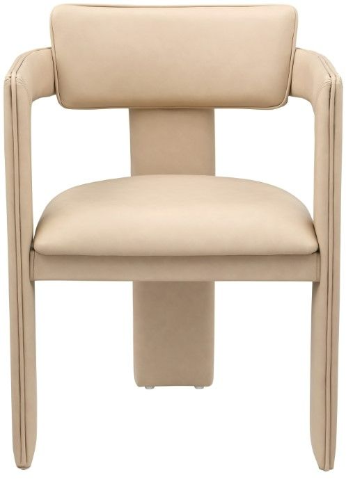 Meridian Furniture Brenda Tan Vegan Leather Upholstered Dining Chair-1