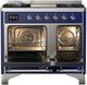 Ilve® Majestic III 40" Midnight Blue Pro Style Dual Fuel Natural Gas Range with Solid Door and Chrome Trim-1