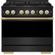 ZLINE Marino 36" Black Stainless Steel Pro Style Gas Range with Polished Gold Accents-0