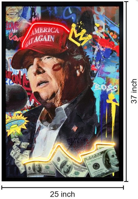 Classy Living Luminous Neon Trump Money Wall Art-2