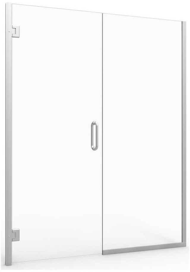 American Standard Brushed Nickel Frameless Swing Shower Door and Panel-1