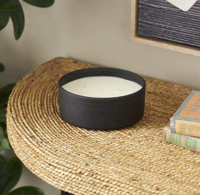 Deco Marche Black Creamy Vanilla Swirl Scented 3-Wick Candle with White Wax-3