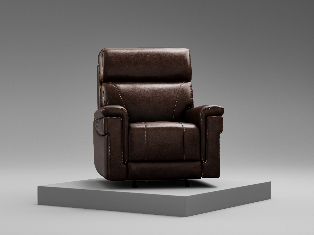 Arula Chocolate Leather Rocker Recliner Bob Mills Furniture