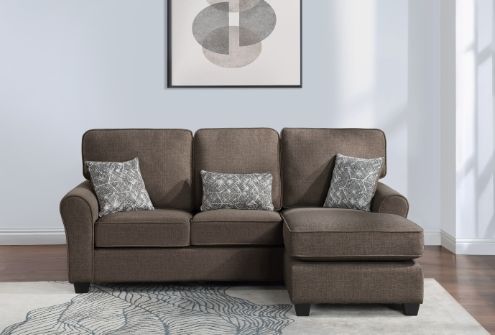 Milton Greens Stars 2-Piece Dark Brown Plushy Cushioned Flared Round Arm Sectional-1