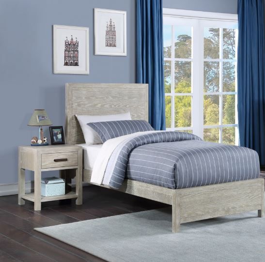 Winners Only® Fresno Gray Oak Twin Panel Bed-2