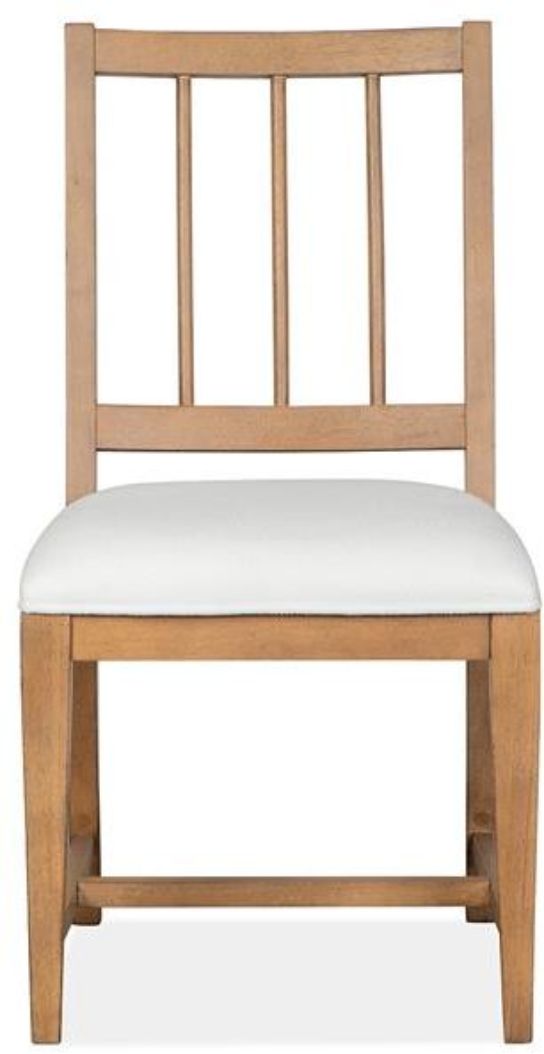 Magnussen Home® Lindon Belgian Wheat/White Dining Side Chair with Upholstered Seat-1