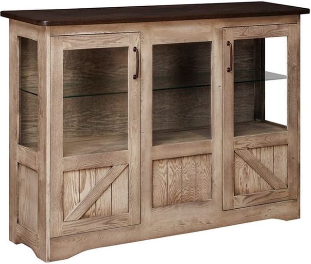 Country Classic Collection Customizable Farmstead Server with Glass Doors and Shelf-0