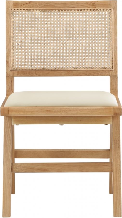 Meridian Furniture Abby Cream/Natural Dining Side Chair-1
