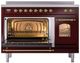 Ilve® Nostalgie II Series 48" Burgundy Pro Style Induction Range-1