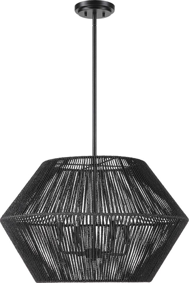 Uttermost® Suva Matte Black 4-Light Rope Pendant-3