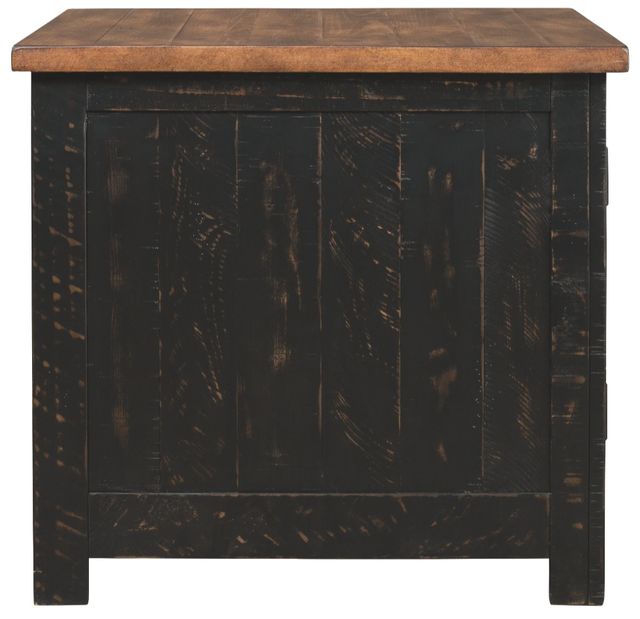 Signature Design by Ashley® Valebeck Light Brown End Table with Rustic Black Base-2