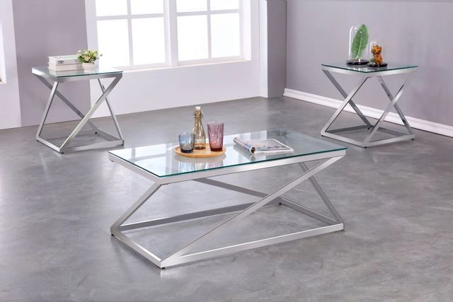 Brassex Inc. 3-Piece Silver Coffee Table Set-1