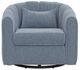 International Furniture Direct Veira Blue Swivel Glider Accent Chair-1