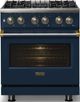 Viking® 5 Series 30" Slate Blue Pro Style Dual Fuel (NG) Range with Brushed Brass Trim-2
