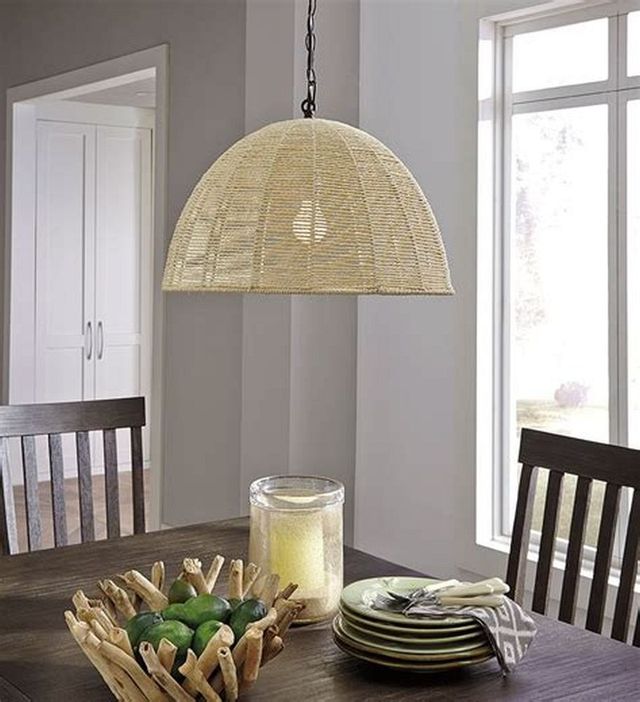Signature Design by Ashley® Jovan Natural Rope Pendant Light-2