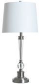 StyleCraft Clear/Brushed Steel 30" Glass Table Lamp-0