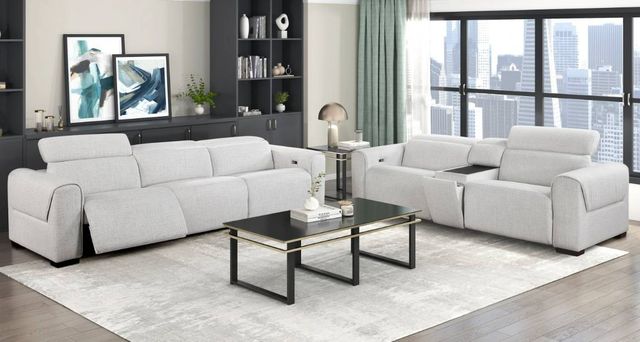 Homelegance® McPherson 3-Piece Cloud Power Double Reclining Loveseat with Center Console-1