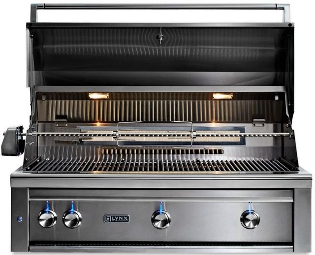 LYNX® Professional 42" 3-Burner Limestone Built-In Liquid Propane Grill with Rotisserie-2