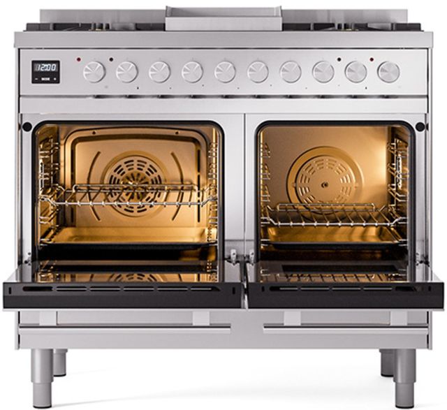 Ilve® Professional Plus II 40" Stainless Steel Pro Style Dual Fuel Range-1