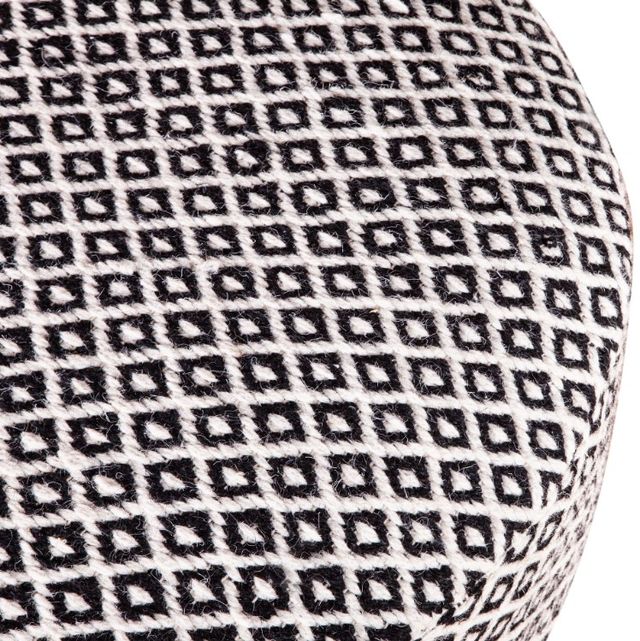 Home Trends & Design Marrakech Gray Septarian/ Handloom Durry Accent Stool-3