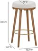 TOV Furniture Oodle Cream/Light Walnut Bar Stool-2