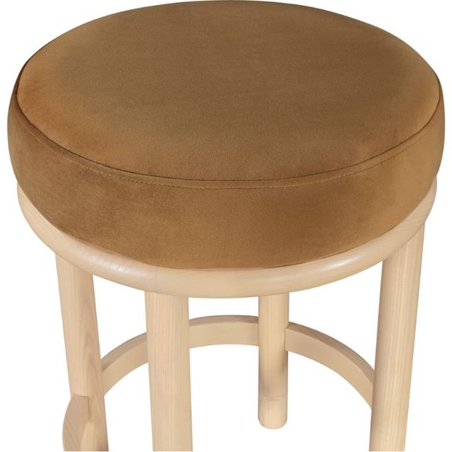 Meridian Furniture Monette Saddle/Natural Velvet Upholstered Counter Stool-2