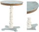 Crestview Collection Sea Isle Blue Accent Table with Distressed White Base with Brown Accents-3