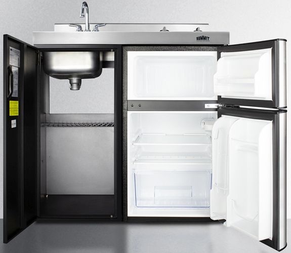 Summit® 36" Black and Stainless Steel All-In-One Kitchenette-3