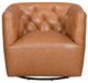 Leather Italia™ Cambria Mira Carmel Saddle Swivel Chair-1