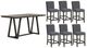 New Classic® Home Furnishings High Line 7-Piece Gray/Matte Brown Counter Table Set-0