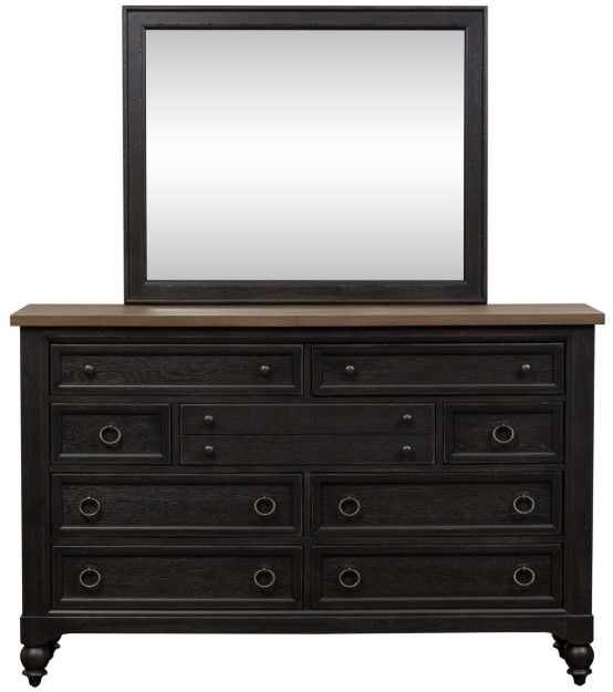 Liberty Furniture Americana Farmhouse Black Dresser and Mirror-2