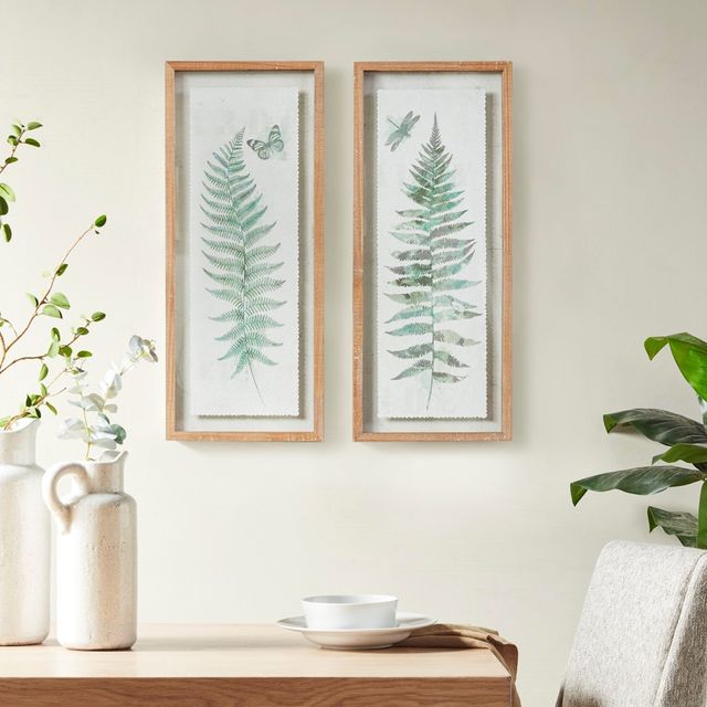 Olliix by Madison Park Linden Fern 2 Piece Set Natural Framed Wall Decor-0