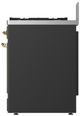 Ilve® Majestic III 30" Graphite Matte Pro Style Dual Fuel Natural Gas Range with Solid Door and Brass Trim-3