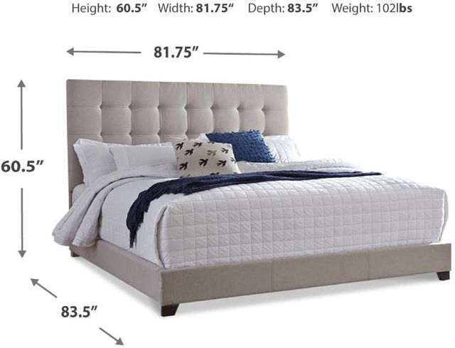 Signature Design by Ashley® Dolante Beige Queen Upholstered Panel Bed-2